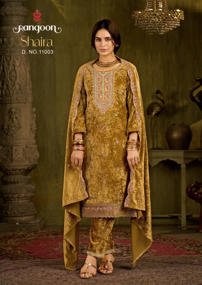 Shaira By Rangoon Makhmal Velvet Readymade Suits